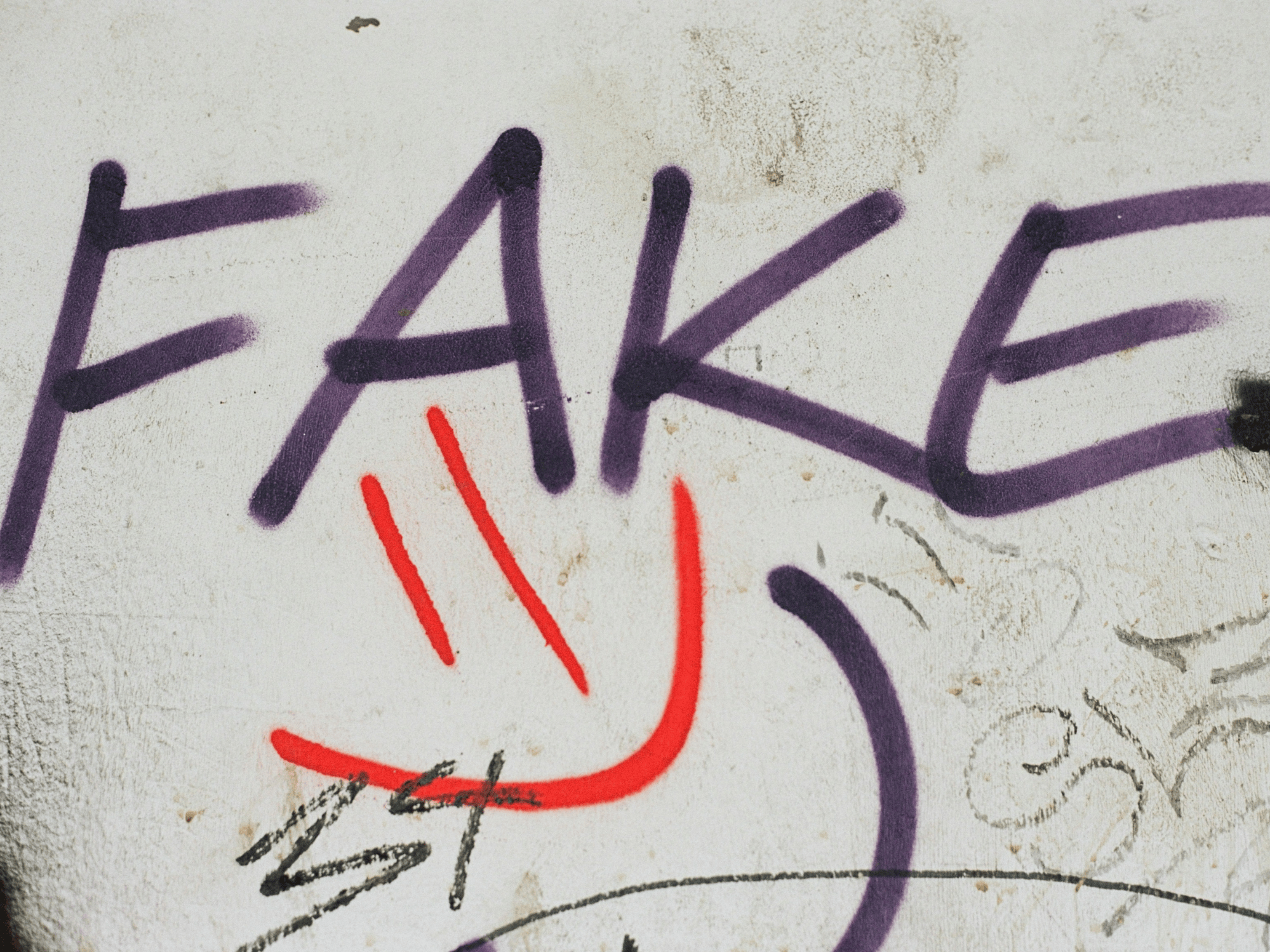 Illustration of the word 'fake' written in graffiti, used by Music Ally for the story