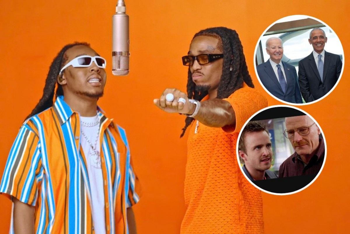 Image for AI face-swap trend drops celebrities and pets into Quavo and Takeoff's 'Hotel Lobby' performance
