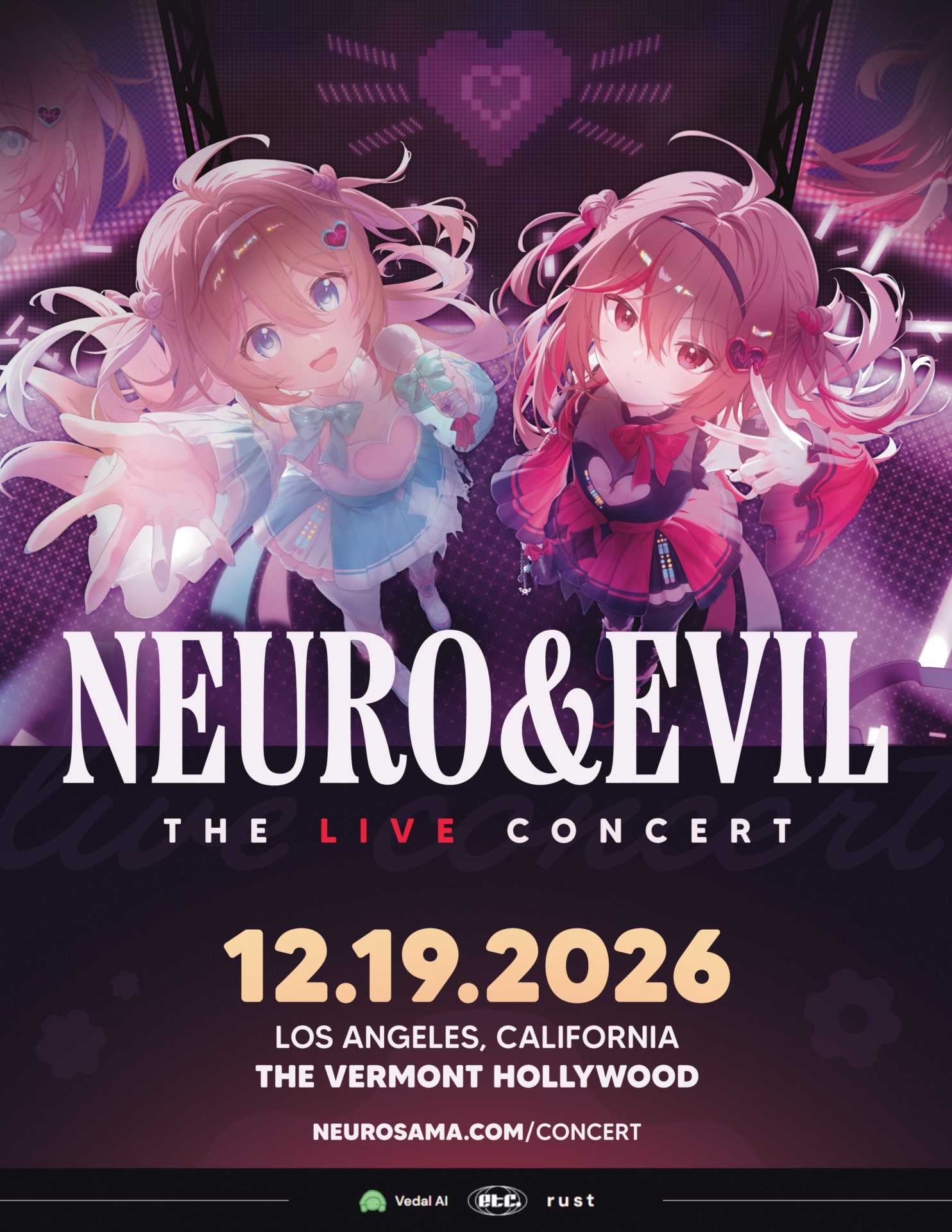 Image for AI streamers Neuro-sama and Evil Neuro book a live concert with a human band