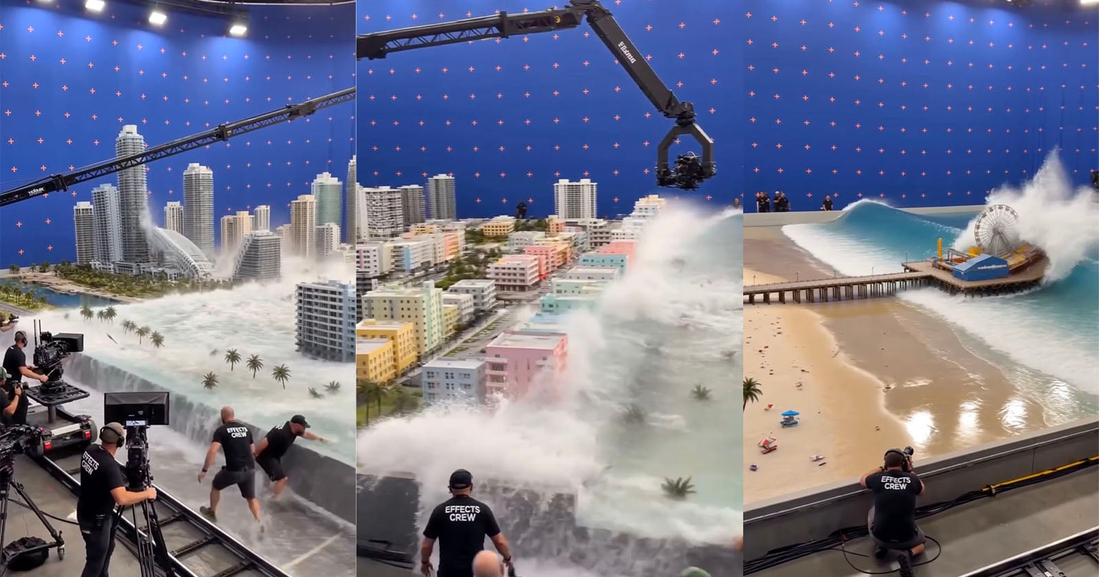 Image for AI video of a fake film shoot drowning a miniature Miami nears 700 million Instagram views
