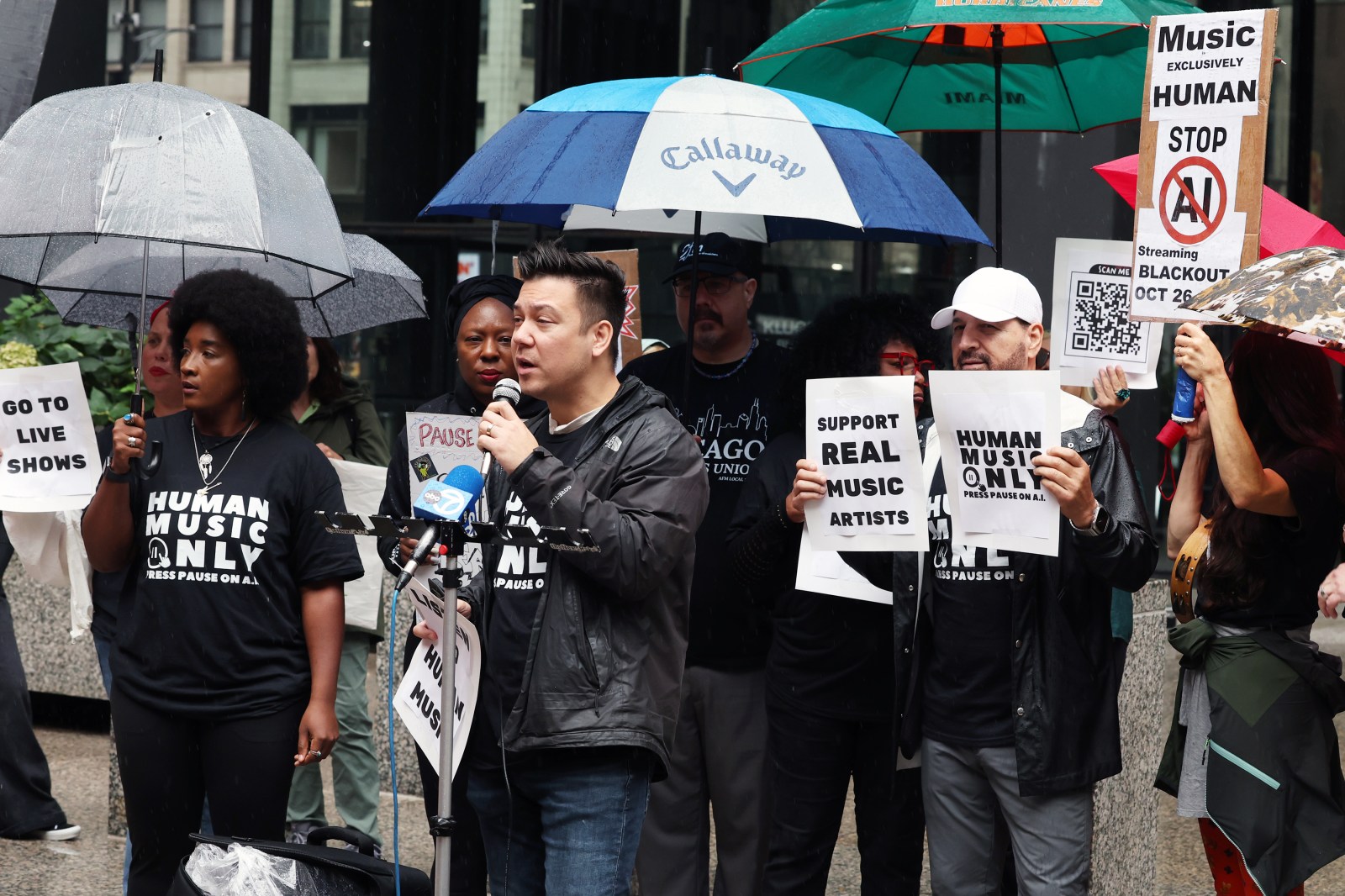 Image for Chicago musicians rally against AI music and call a two-day Spotify and Apple Music blackout