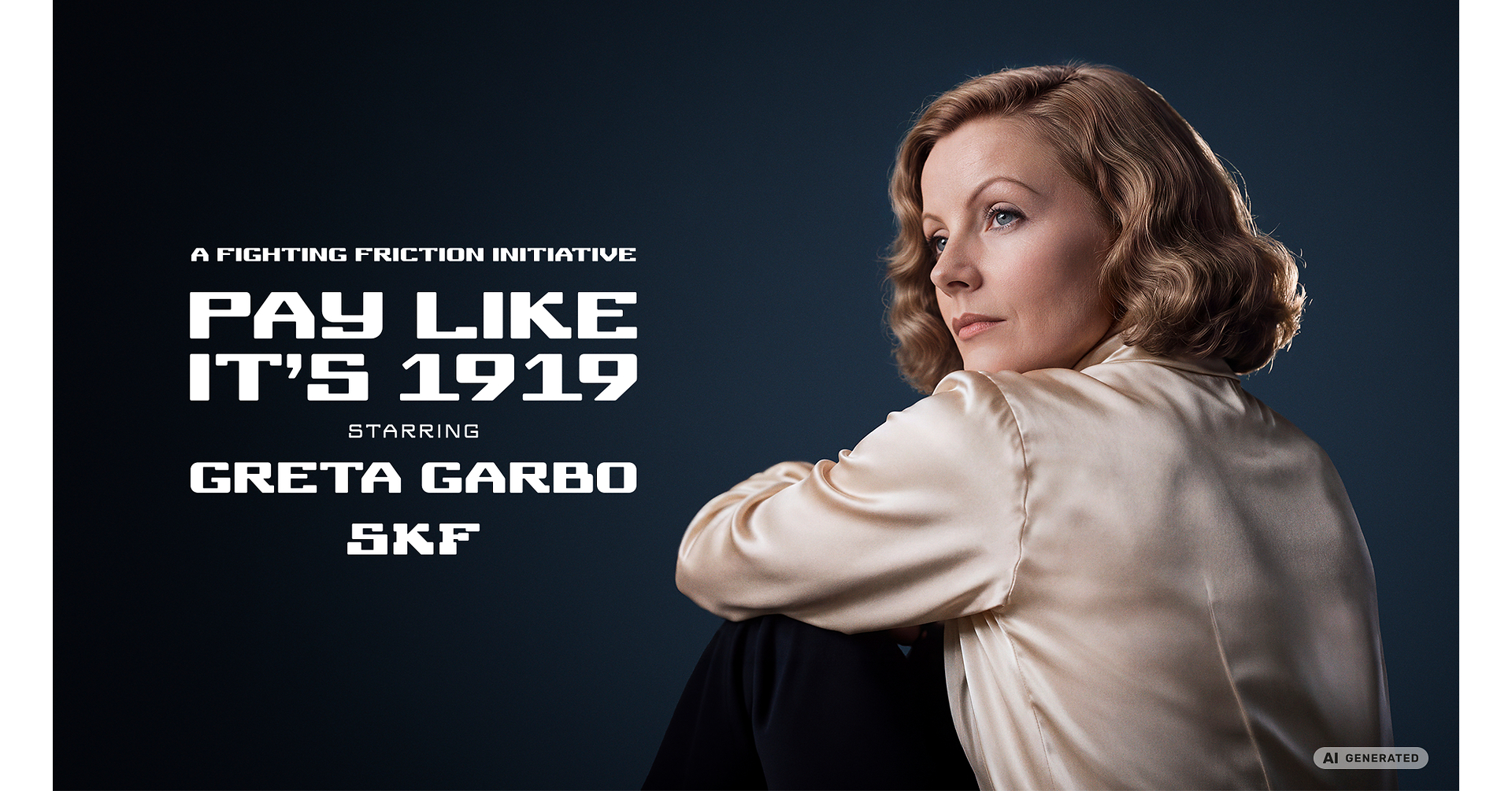 Image for SKF brings back an AI-recreated Greta Garbo to front its ball-bearing campaign