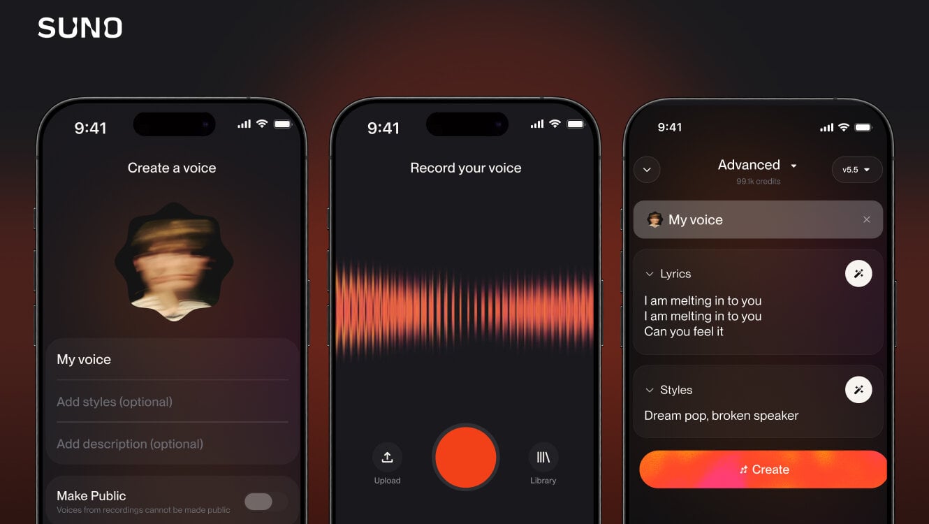 Image for Suno takes its Voices cloning feature to phones and to free accounts