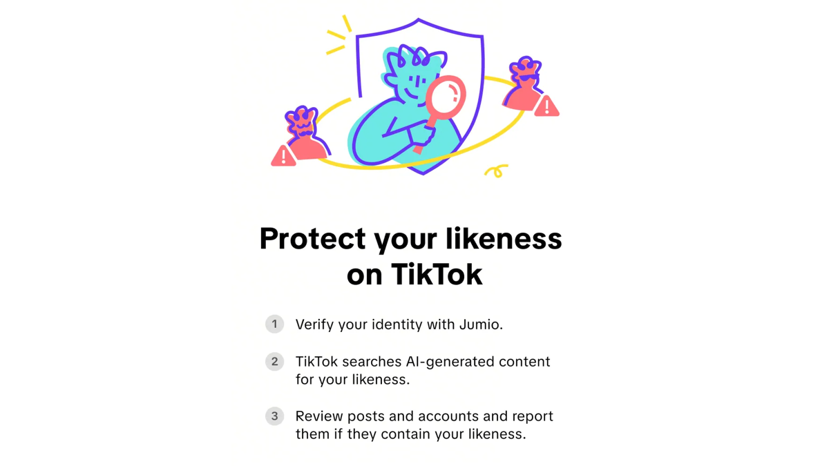 Image for TikTok tests a tool that finds AI deepfakes of creators' faces
